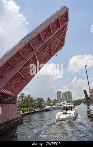 Andrews Avenue Bridge über den New River, Fort Lauderdale, Florida. Stockfoto