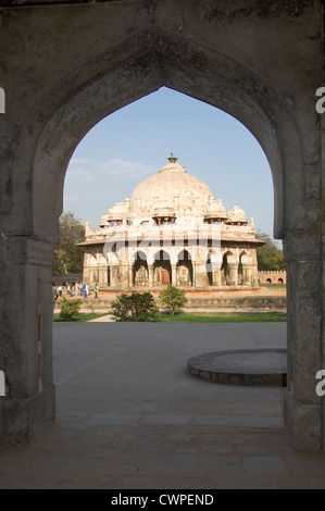 Achteckige Grab von Isa Khan, Delhi, Indien Stockfoto