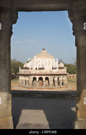 Achteckige Grab von Isa Khan, Delhi, Indien Stockfoto