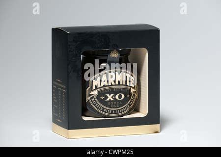 Boxed Glas Marmite extra alt Hefe Extrakt X.O Stockfoto