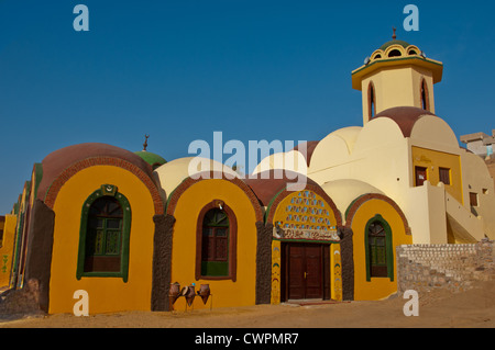 Nubische Moschee, Gharb Soheil nubischen Dorf am Westufer des Nils neben Assuan Ägypten Stockfoto