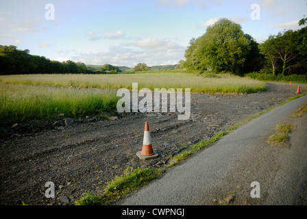 Land bereit für Greenfield Wohnsiedlung, Llanrhystud, Wales. Stockfoto