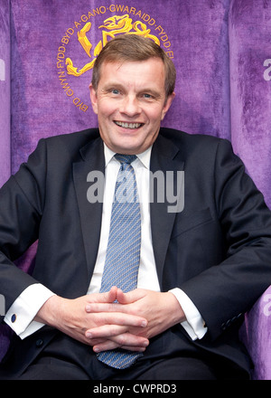 Mitglied des Europäischen Parlaments für clwyd West, David Jones mp auf einem Thron sitzend an der llangollen international Musical eisteddfod 2012 Stockfoto