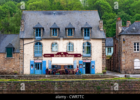 Französische Creperie Café Dinan Bretagne Stockfoto