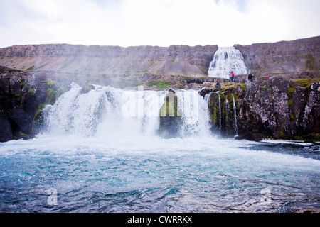 Dynjandi (auch bekannt als Fjallfoss) Wasserfall in Nordisland, Westfjorde-Raum, Europa Stockfoto