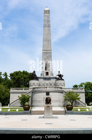 Das Grab von Präsident Abraham Lincoln, Oak Ridge Cemetery in Springfield, Illinois, USA Stockfoto