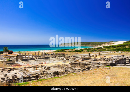 Baelo Claudia römischen Ruinen Übersicht in Bolonia, Tarifa, Cádiz, Andalusien, Spanien Stockfoto