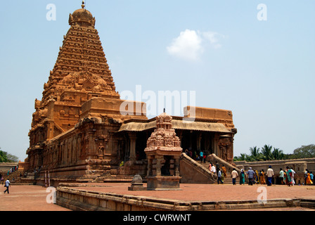 Brihadeeswarar Tempels Thanjavur "Großer Tempel" große lebende Chola Tempel UNESCO Weltkulturerbe Erbe Tamil Nadu in Indien Stockfoto