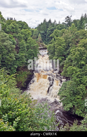 Falls of Clyde Wasserfälle am Fluss Clyde in der Nähe von New Lanark in South Lanarkshire, Schottland Stockfoto