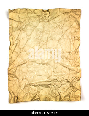 Grungy gebeizt faltiges alte braune Papier mit Textfreiraum. Stockfoto