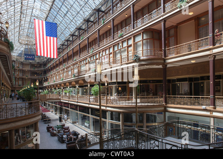 Die historischen Arcade, ein Wahrzeichen Einkaufs- und merkantilen Center in Cleveland, Ohio. Stockfoto
