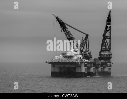 Die Thialf DCV (Deepwater Construction Vessel). Ein Lastkahn Schwergut-marine-Konstruktion. Teil der Flotte Heerema Stockfoto