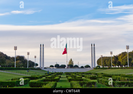 Parque Eduardo VII ist der größte Park befindet sich im Zentrum von Lissabon, Verlängerung der Hauptstraße Avenida da Liberdade. Stockfoto