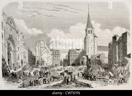Abbrucharbeiten in Saint-Germain-des-Prés-Platz Stockfoto