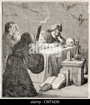 Alte Hexe illustration Stockfoto