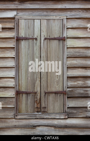 Rollläden im Altbau. St. Augustine, Florida. Stockfoto