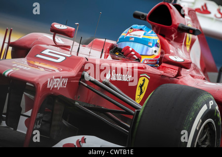 VALENCIA, Spanien - 22 Juni: Fernando Alonso in der Formel 1 Grand Prix von Europa, Valencia Street Circuit. Spanien am 22 Juni 201 Stockfoto