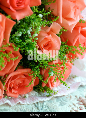 Rosa stieg in der Nähe um zu sehen, die Detail-Textur der Blume Stockfoto