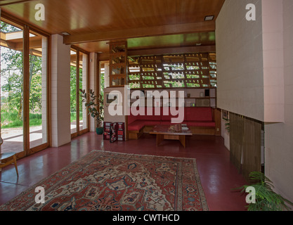 Wohnzimmer in der Gordon House The Oregon Garden, Silverton, Oregon, USA Stockfoto