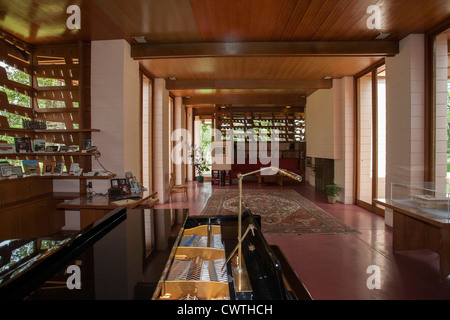 Wohnbereich im Gordon-Haus von Frank Lloyd Wright an der Oregon-Garten, Silverton, Oregon, USA Stockfoto