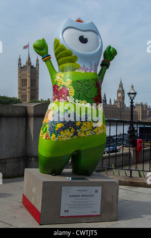 Wenlock, London 2012 Olympische Maskottchen, feiert das Museum Garten Geschichte im Lambeth Palace, London Lambeth Bridge Stockfoto