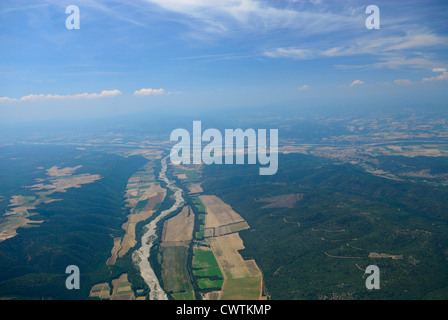 Luftaufnahme des Val d'Asse in der Nähe von Brunet, Plateau de Valensole, Alpes de Haute Provence, Frankreich Stockfoto