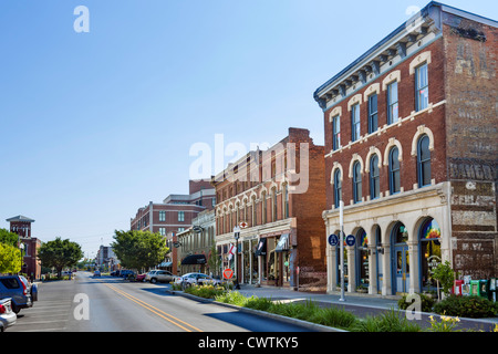 Historische Gebäude auf Massachusetts Avenue, Indianapolis, Indiana, USA Stockfoto