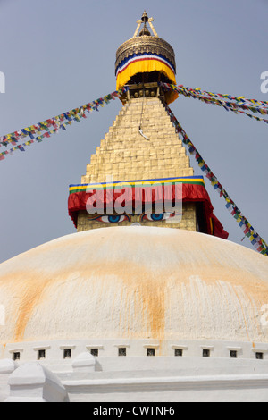 der Stupa in Boudhanath in Kathmandu, Nepal Stockfoto