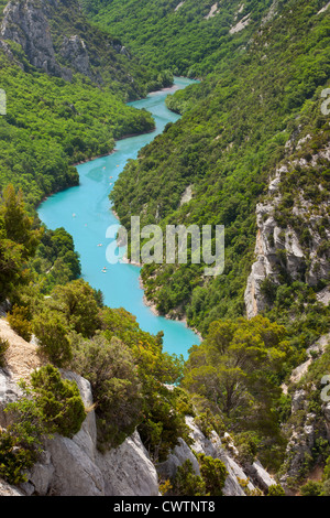 Felsklippen und türkisfarbenem Wasser des Gorges du Verdon, Provence Frankreich Stockfoto