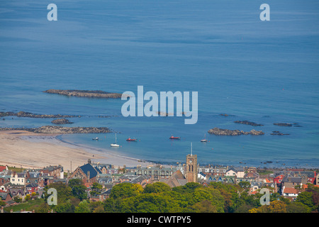 Blick über North Berwick aus North Berwick Gesetz, East Lothian, Schottland. Stockfoto