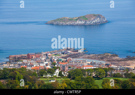 Blick vom North Berwick rechts in Richtung Craigleith Island, North Berwick, East Lothian, Schottland. Stockfoto