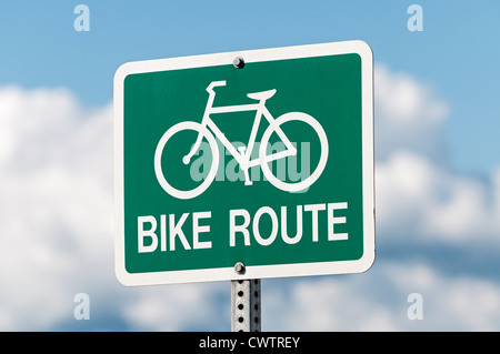 Fahrrad-Route-Zeichen Stockfoto