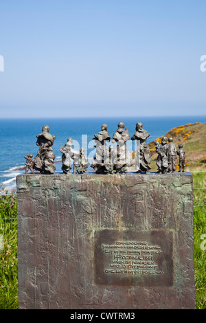 Denkmal für die 1881 Angeln Katastrophe im Cove, Scottish Borders, Schottland. Stockfoto