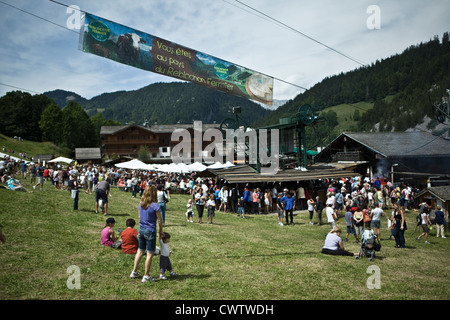 Reblochon fest in La Clusaz (Savoyen) 12. August 2012 Stockfoto