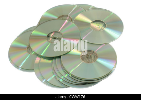 CD- oder DVD-Disc-Foto auf dem weißen Hintergrund Stockfoto