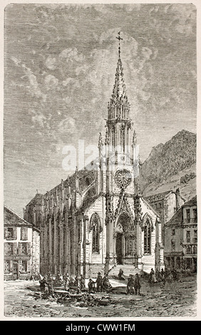 Kirche im alten Ansicht Plombieres Les Bains, Frankreich Stockfoto