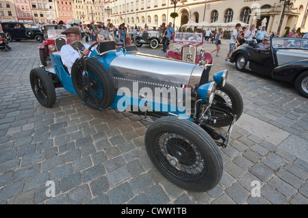 1928 Bugatti Typ 40 Roadster auf Motoclassic Auto show am Rynek (Marktplatz) in Breslau, Niederschlesien, Polen Stockfoto