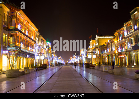 Peking-Straße Nachtansicht Stockfoto