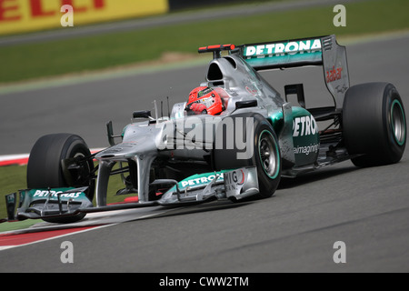 Michael Schumacher (Mercedes-Benz F1) British Grand Prix, Silverstone UK. Formel 1, Formel 1 Stockfoto