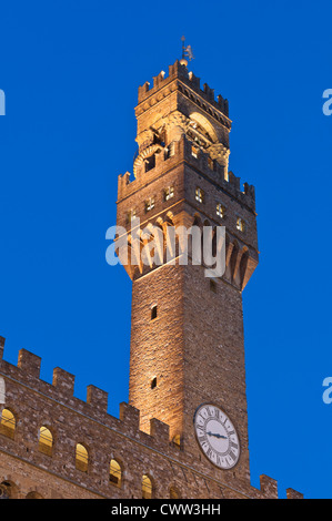 Palazzo Vecchio Turm Florenz Toskana Italien Stockfoto