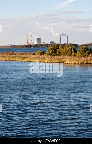 Crystal River Energy Complex mit vier Kohle angetrieben und eine nukleare powered Pflanzen in Crystal River, Florida Stockfoto