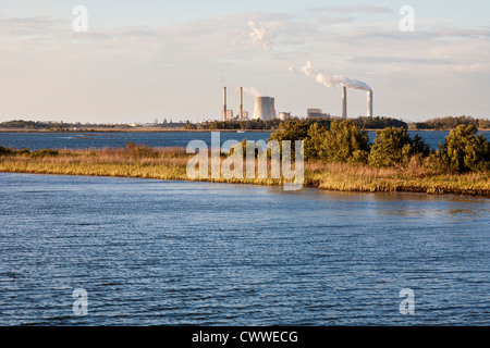 Crystal River Energy Complex mit vier Kohle angetrieben und eine nukleare powered Pflanzen in Crystal River, Florida Stockfoto