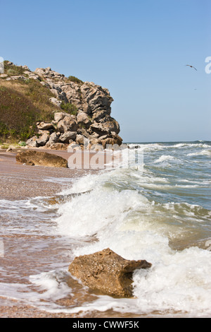 stürmisches Wetter auf dem Asowschen Meer Sommer Stockfoto