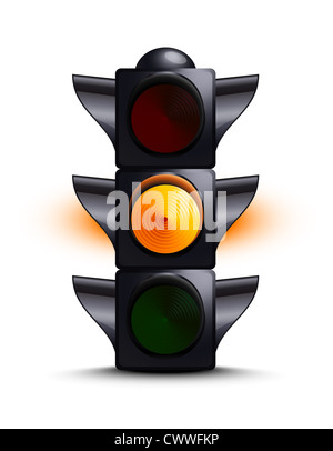 Ampel auf gelb Stockfoto