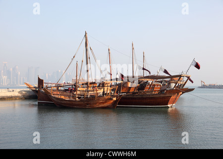 Traditionelle arabische Dhaus in Doha, Katar, Nahost Stockfoto