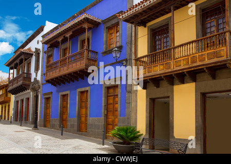 Gran Canaria Teror bunten Fassaden in Kanarische Inseln Stockfoto