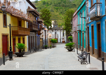 Gran Canaria Teror bunten Fassaden in Kanarische Inseln Stockfoto