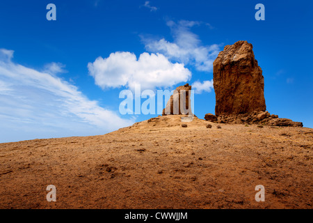 Gran Canaria Roque Nublo Tejeda blauen Himmel in Kanarische Inseln Stockfoto