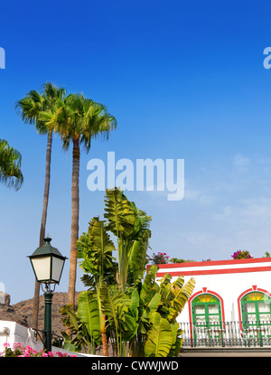 Gran Canaria Puerto de Mogan weiße Häuser Colonial in Kanarische Inseln Stockfoto