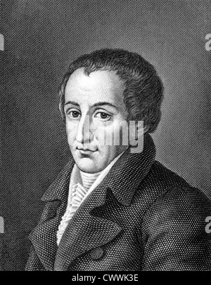 August von Kotzebue (1761-1819) auf Kupferstich aus dem Jahr 1859. Deutscher Dramatiker und Autor. Stockfoto